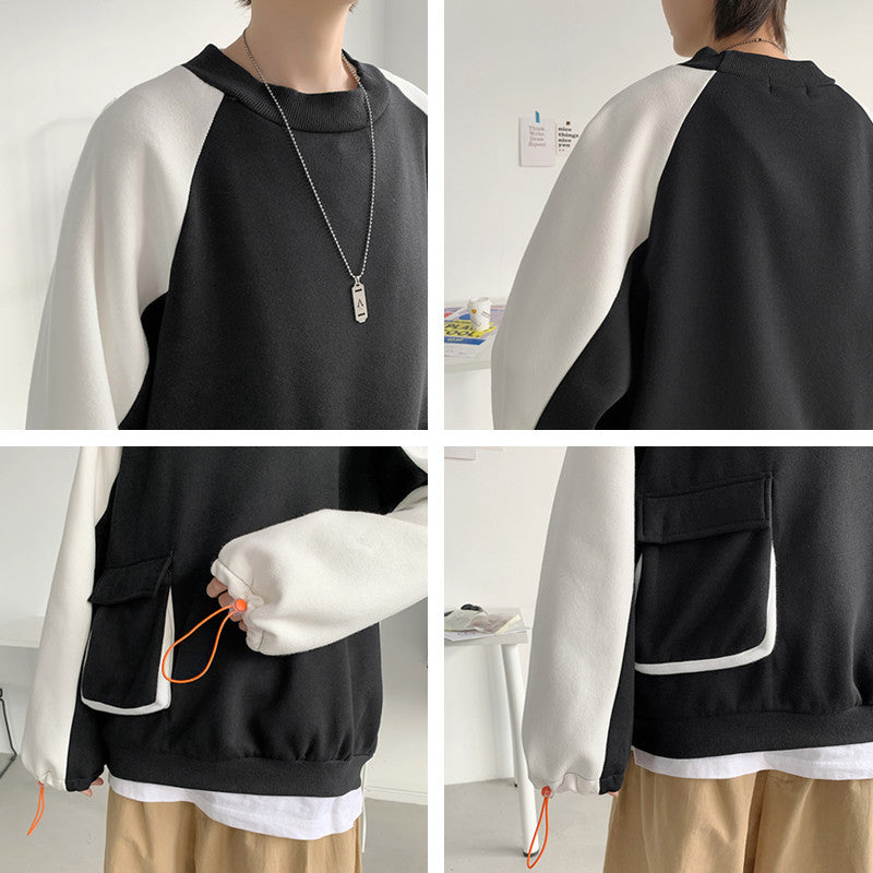 Shirt With The Pocket  Sweatshirt Trendy Men Plus Cashmere