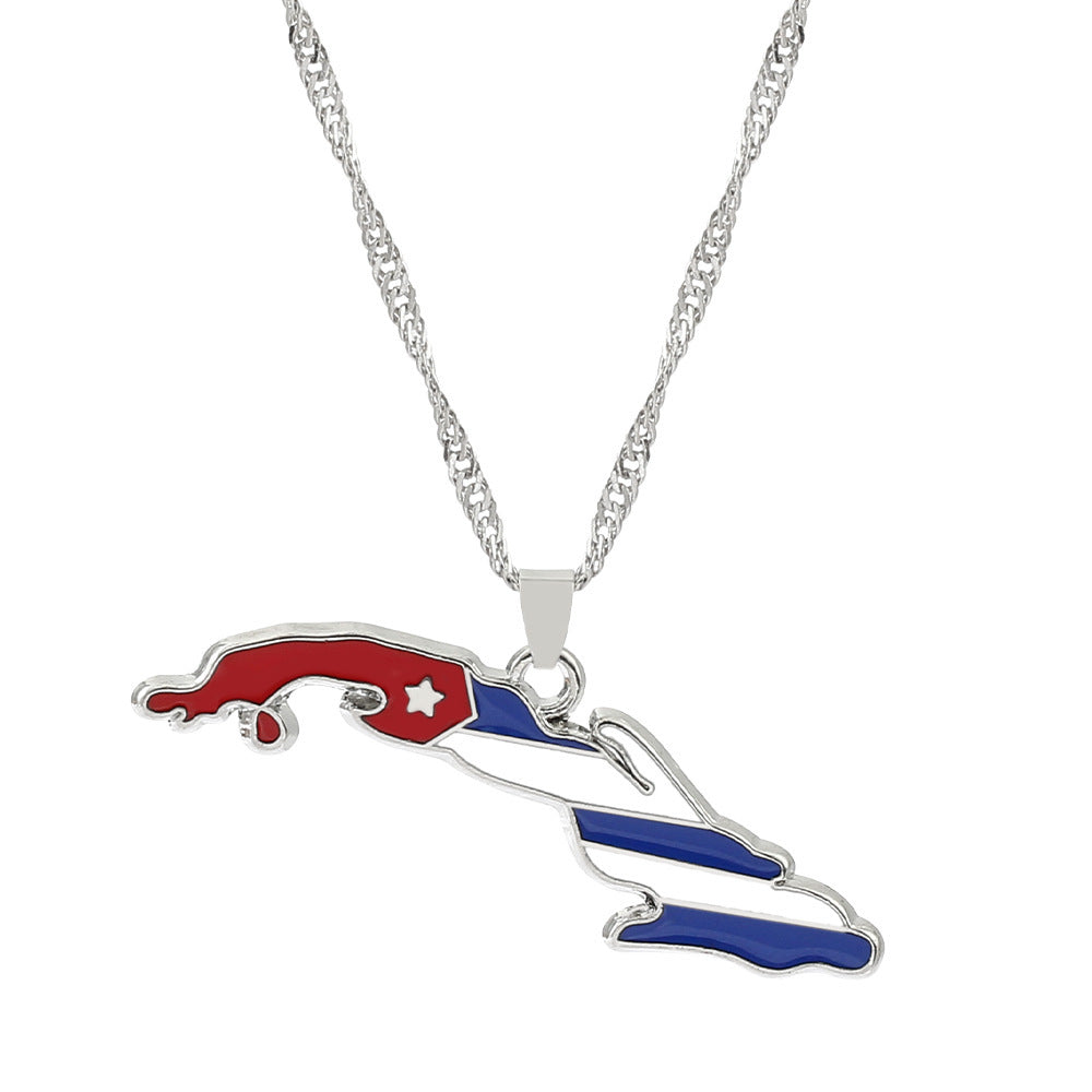 Cuban Stainless Steel Jewelry Floor Pendant Necklace