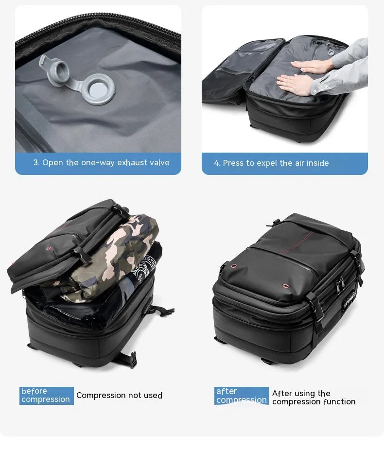 vacuum compression travel backpack