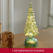 Glowing geometric glass borosilicate Christmas tree table decoration with LED lights
