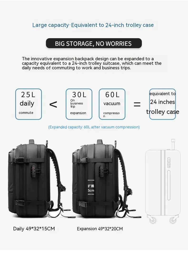 vacuum compression travel backpack
