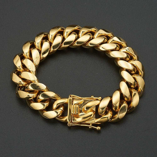 Hot Stainless Steel Link Gold Miami Cuban Border Chain Men Women Jewelry Necklace Or Gift Bracelet Xams