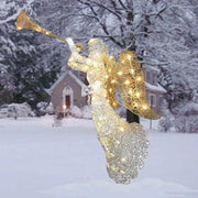 Lighted acrylic angel decoration with trumpet for Christmas garden decoration