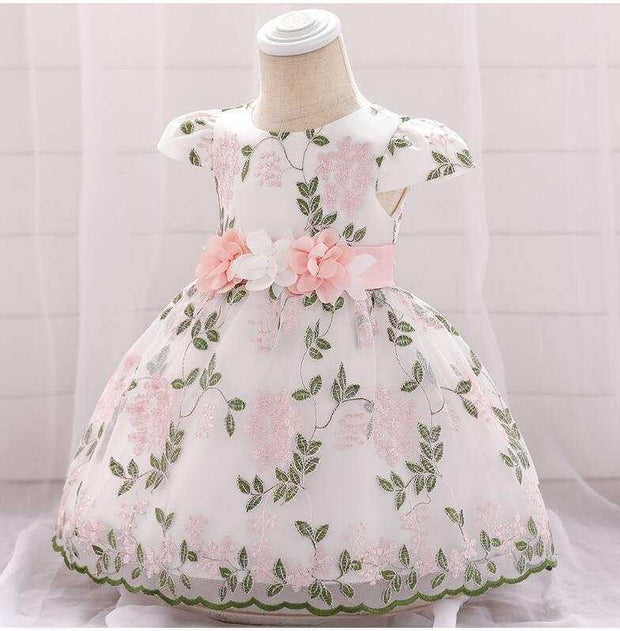 summer floral baby girls birthday party dress fluffy skirt children's clothing
