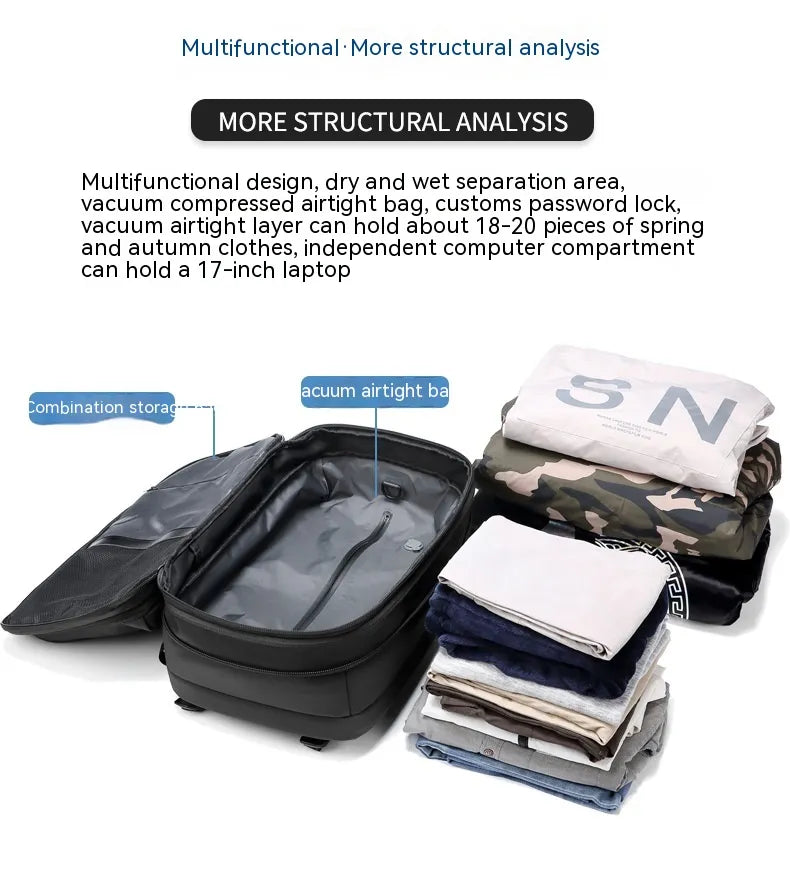 vacuum compression travel backpack
