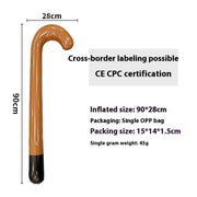 Inflatable brown Christmas cane decoration 90x28cm with CE CPC certification in single OPP bag packaging