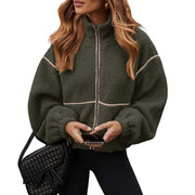 Berber Fleece Contrast Color Stand-up Collar Leisure All-match Coat