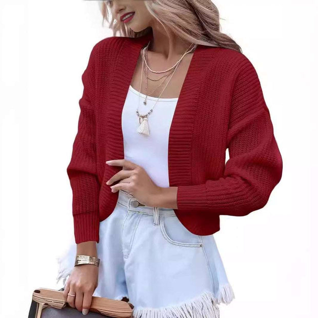 Women's Short Cape Knitted Cardigan Sweater
