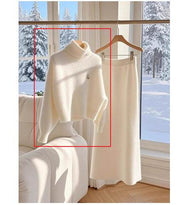 High-grade White Temperament Thick Sweater Skirt Suit