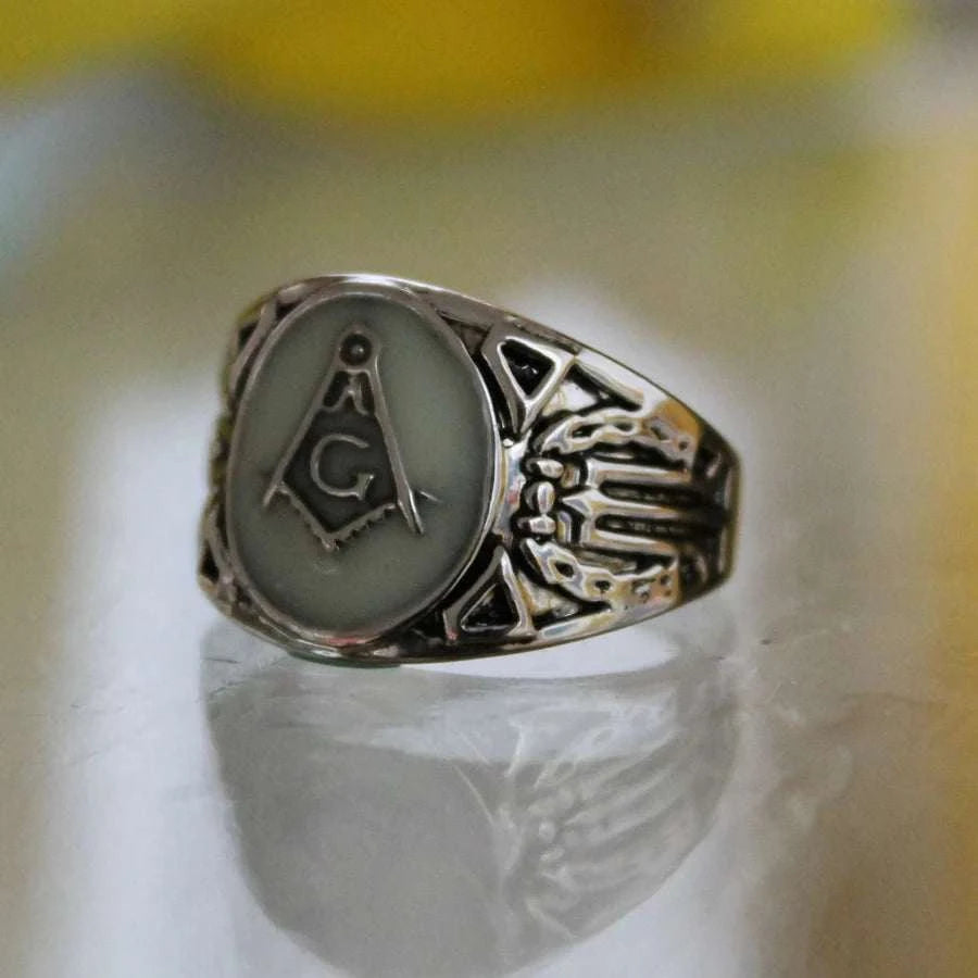 New glow ring Free and Accepted Masons Ring men women Glowing Ring Luminous freemason rings gift Glow In The Dark Jewelry