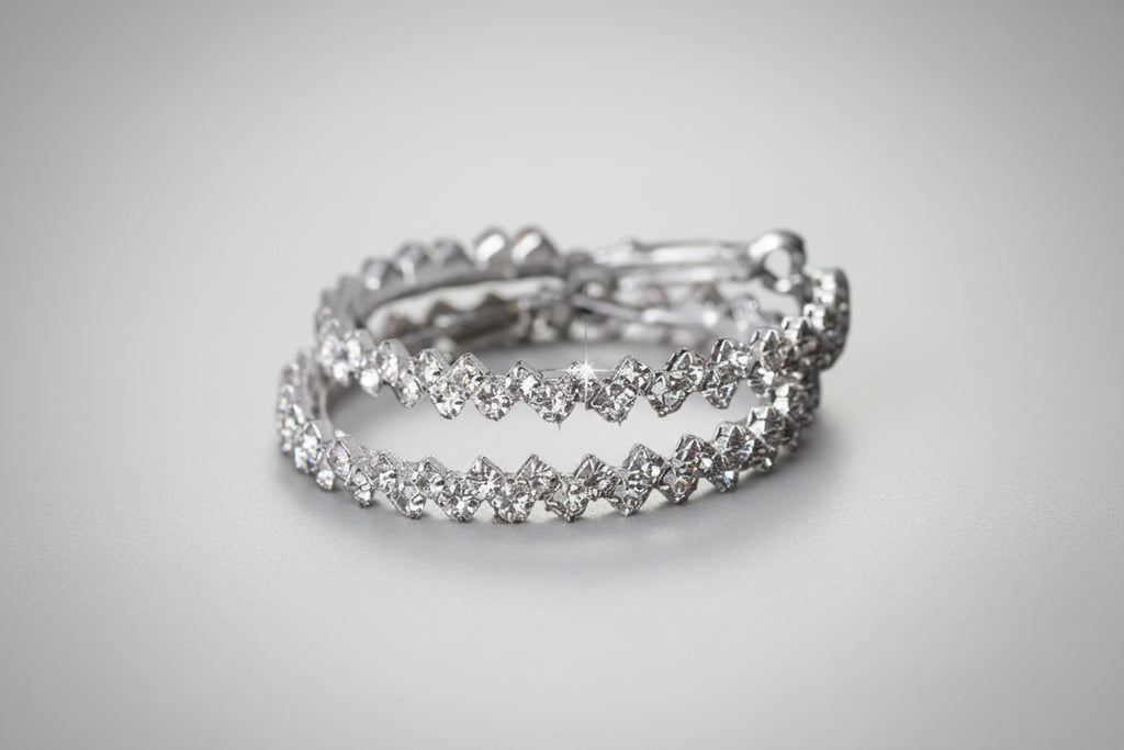 Crystal Earrings - Versatile Stud Earrings showcasing chic geometric design with sparkling artificial crystal.