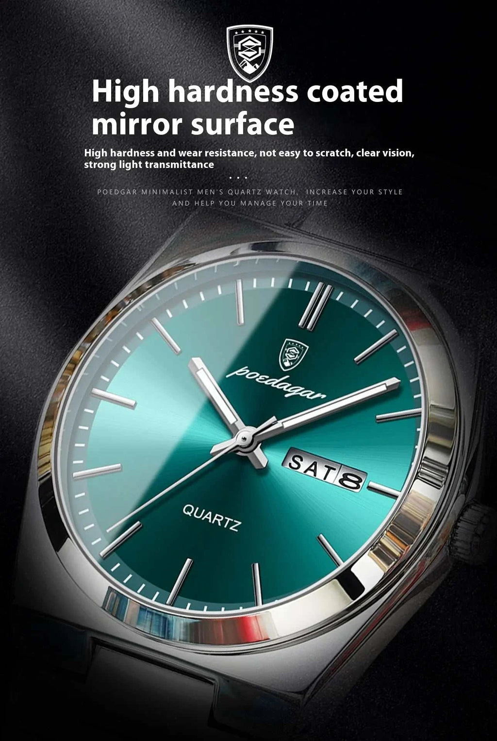 Ultra-thin Men's Watch Waterproof Luminous Quartz Watch with high hardness coated mirror surface and clear vision features.