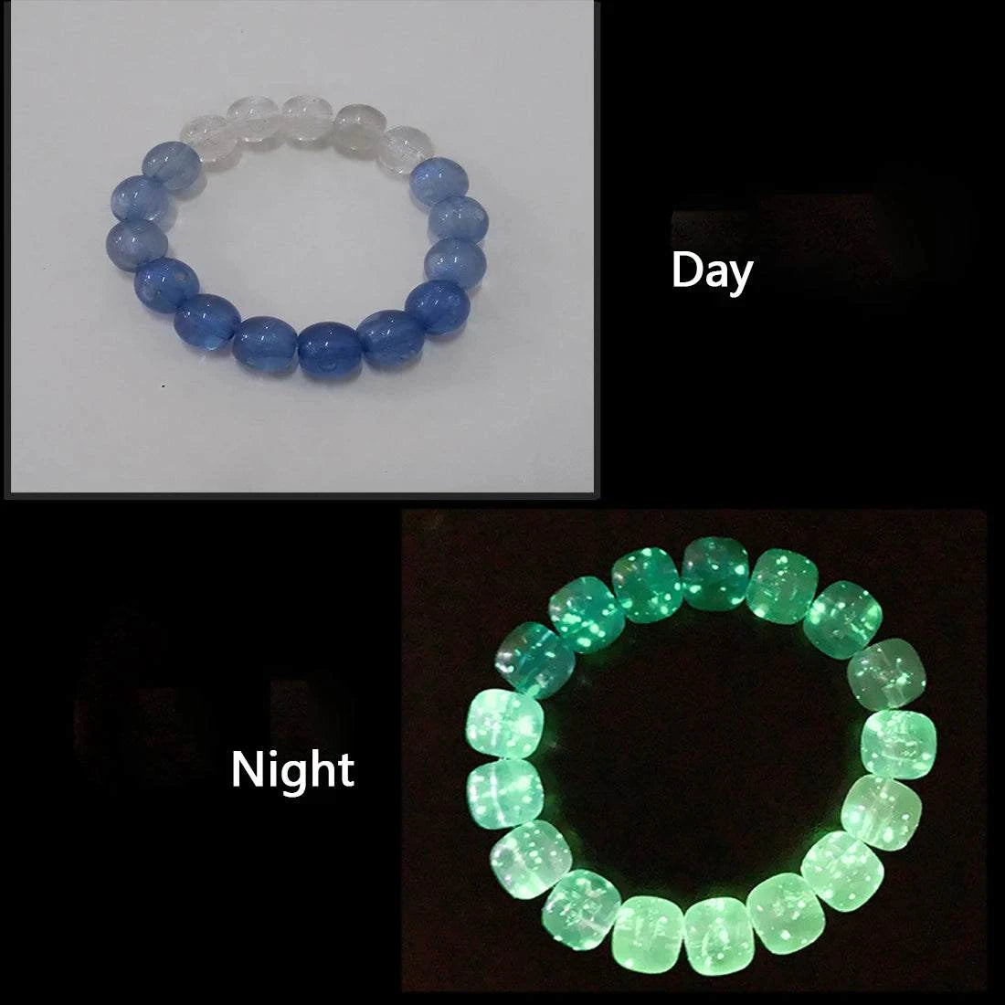 Luminous Stone Bracelet for Women Man Fluorescent Glow in the Dark Charm Jewelry Elastic Wristband Stretch Bracelet Gift for Kid