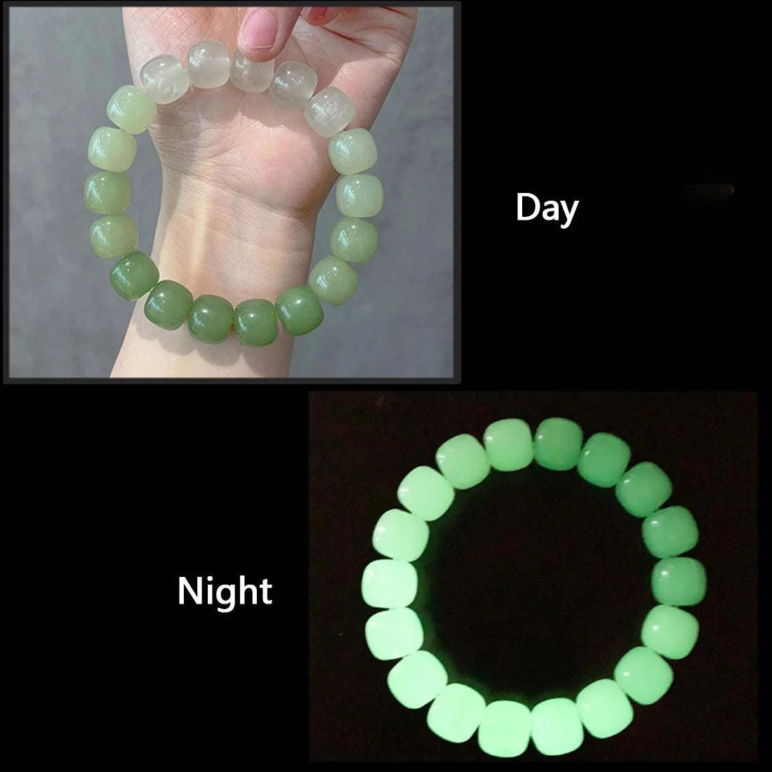 Luminous Stone Bracelet for Women Man Fluorescent Glow in the Dark Charm Jewelry Elastic Wristband Stretch Bracelet Gift for Kid