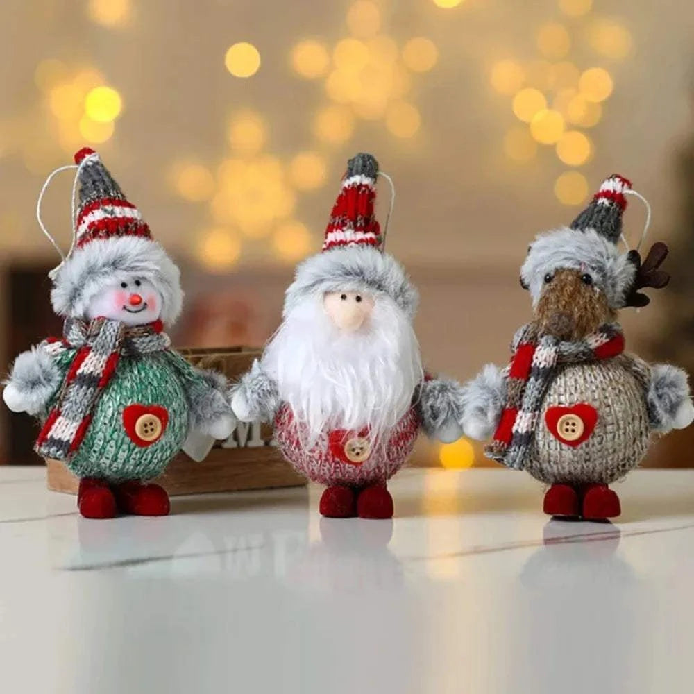 Christmas Decorations Colorful Fabric and Foam Hanging Ornaments Christmas Tree Decorative Accessories Party Decoration Gifts