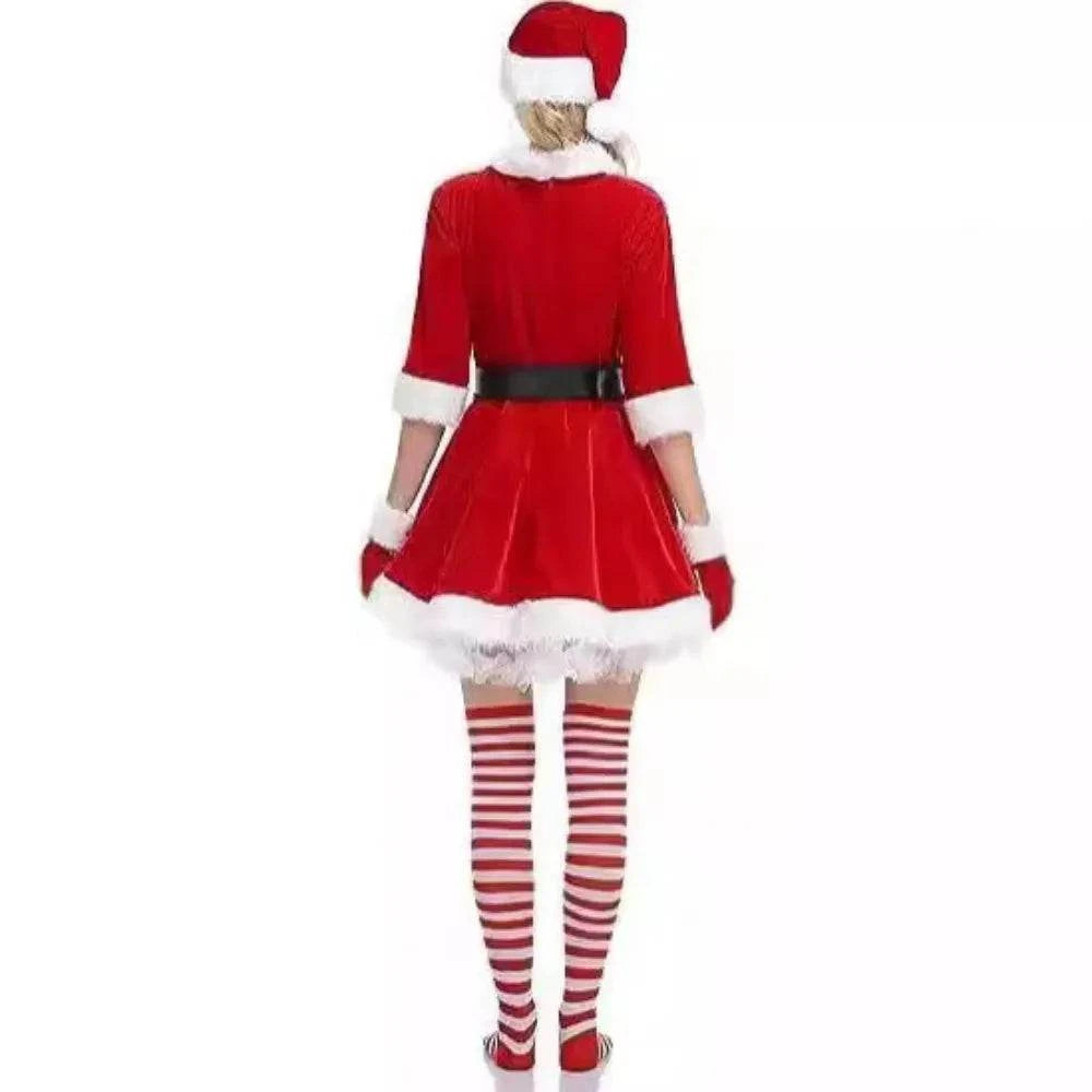 Christmas Costume for Women Festive Party Dress Up Santa Performance Outfit Costumes for Cospaly and Dress up