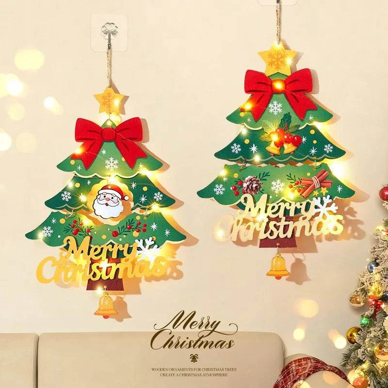Christmas decorations, small ornaments, scene atmosphere decoration, Christmas tree hanging decorations, bedroom door ornaments