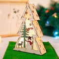 Christmas Decorations DIY Handmade House Luminous Wooden Ornaments Christmas Tree Snowman Atmosphere Pendant Send Light String