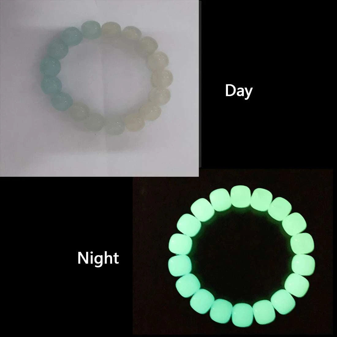 Luminous Stone Bracelet for Women Man Fluorescent Glow in the Dark Charm Jewelry Elastic Wristband Stretch Bracelet Gift for Kid