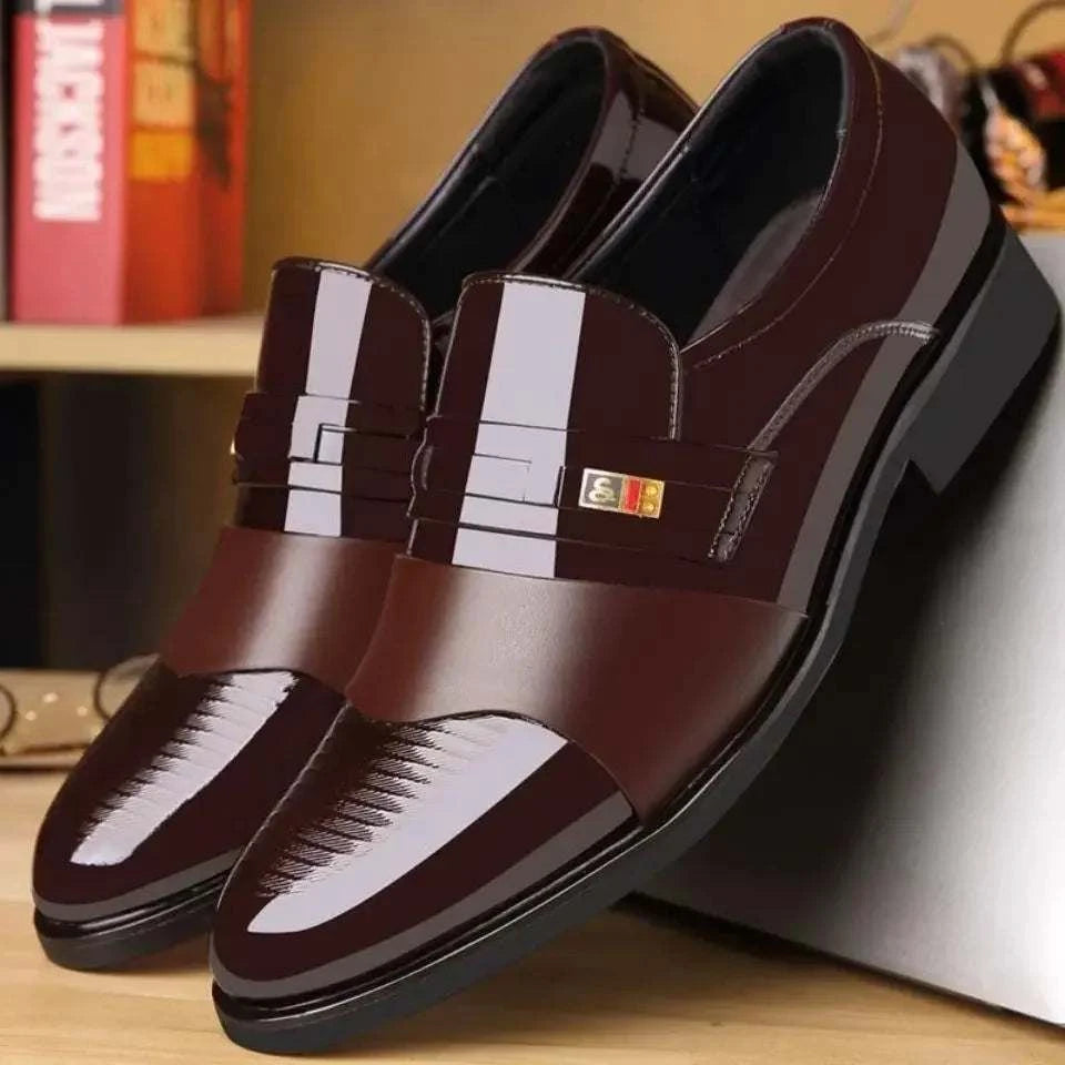 New men's formal leather Shoes Casual business non slip footwear Fashion minimalist work shoes Comfortable male flat Zapatillas