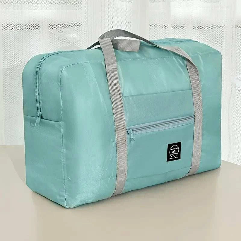 1 set of foldable large capacity travel luggage bag, expandable fitness bag, sports carry on, weekend luggage check-in, luggage
