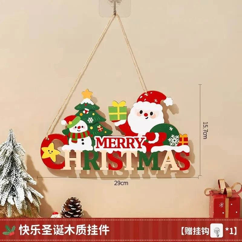 Christmas decorations, small ornaments, scene atmosphere decoration, Christmas tree hanging decorations, bedroom door ornaments