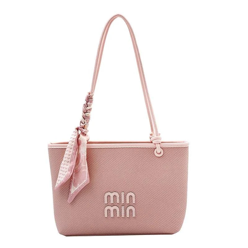 Stylish Tote Shopper Bag Minimalist Large Capacity Solid Color For Daily Shopping And Commuter