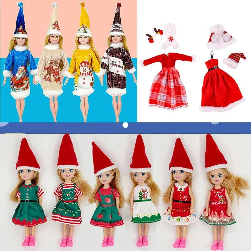Christmas Outfits for Girl ken Dolls 11.5''/30cm Doll Accessories Xmas Outfits Set Fashion Casual Style Toys for Kids