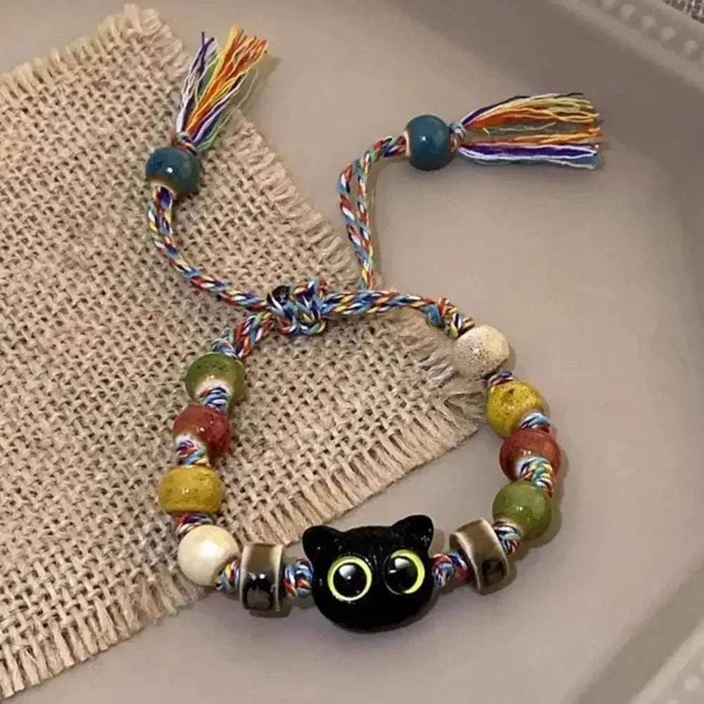 Fashion Luminous Beads Couple Bracelets For Women Men Charm Cat Matching Friend Bracelet Glow In The Dark Jewelry