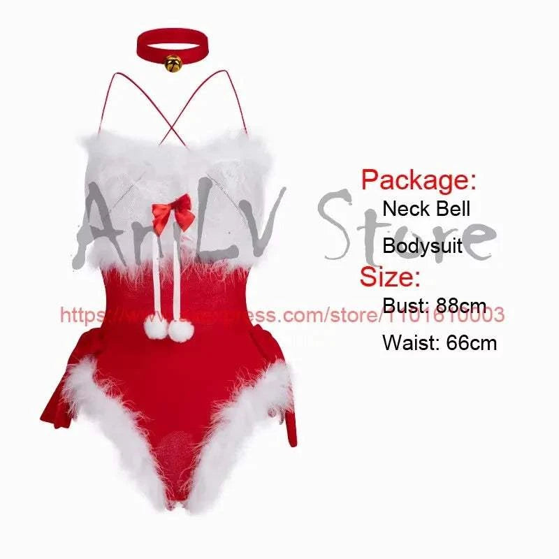 New Christmas Outfits Series Santa Claus Clothes Women Red Velvet Dress Cosplay Costume Merry Xmas