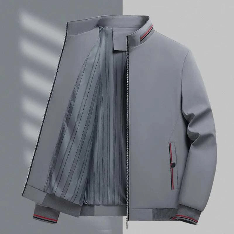 Mens Jacket Casual Fashionable, High Quality Stand Collar Light Outerwear Windproof Comfortable Slim Fit Coat for Walking Sports