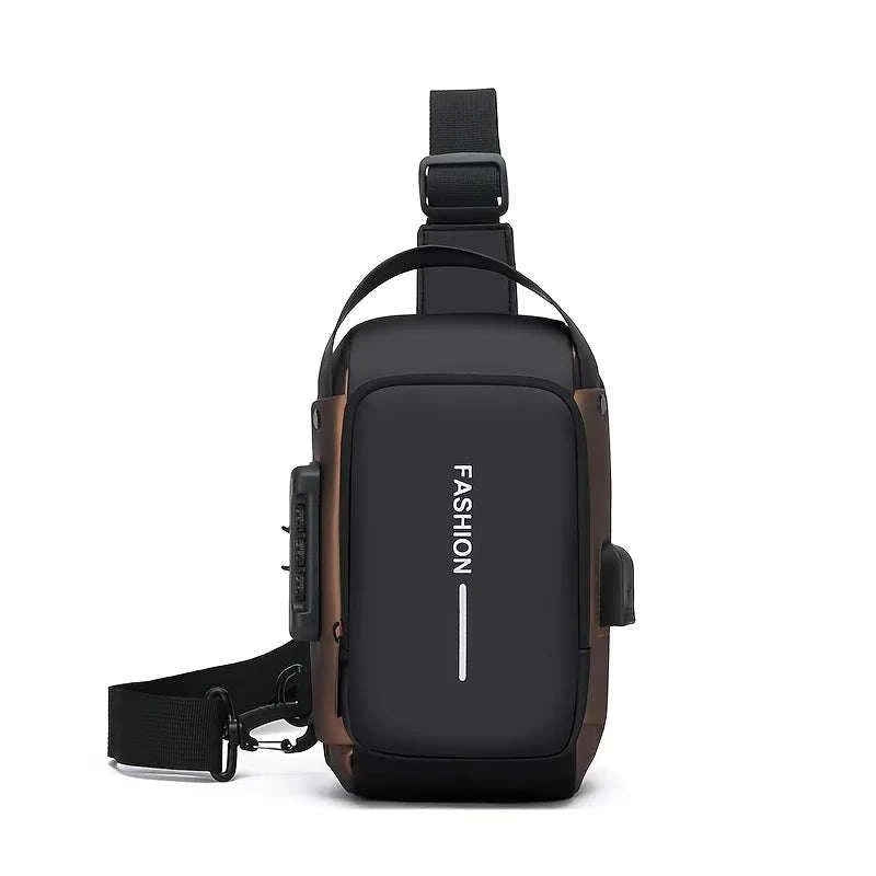 Stylish Men's Sling Bag - Durable Oxford Fabric, Crossbody Chest Pack with Phone Pocket, Zip Closure for Daily Commute