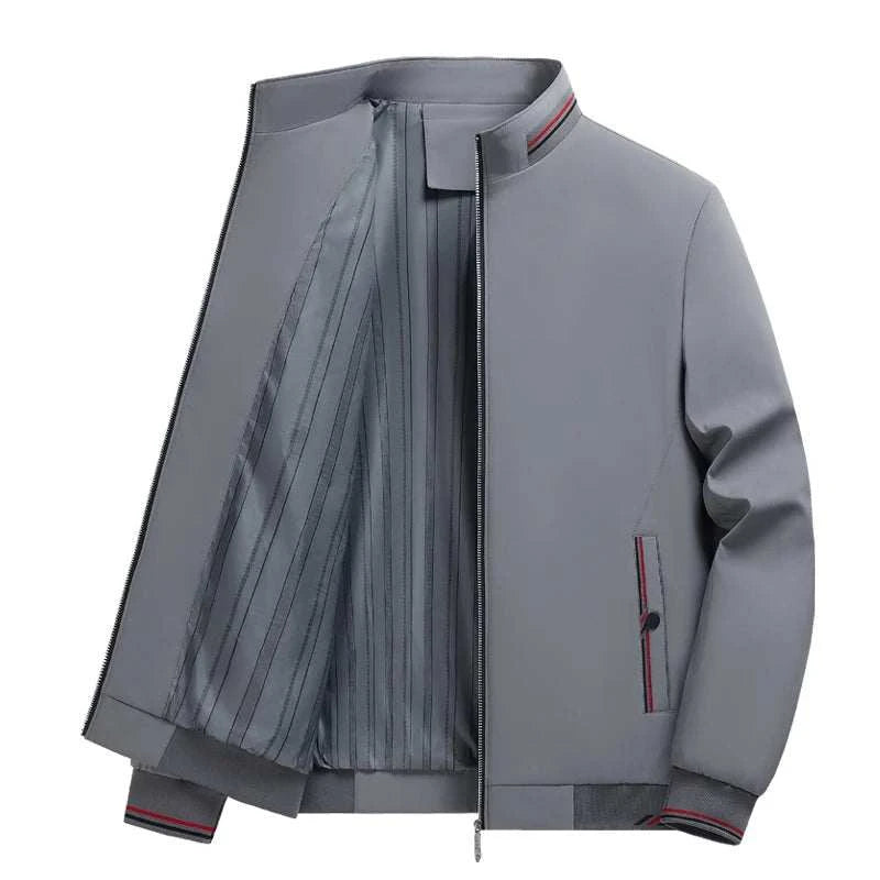 Mens Jacket Casual Fashionable, High Quality Stand Collar Light Outerwear Windproof Comfortable Slim Fit Coat for Walking Sports