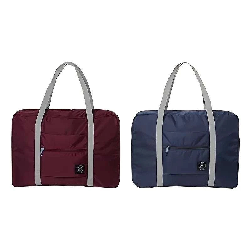 1 set of foldable large capacity travel luggage bag, expandable fitness bag, sports carry on, weekend luggage check-in, luggage
