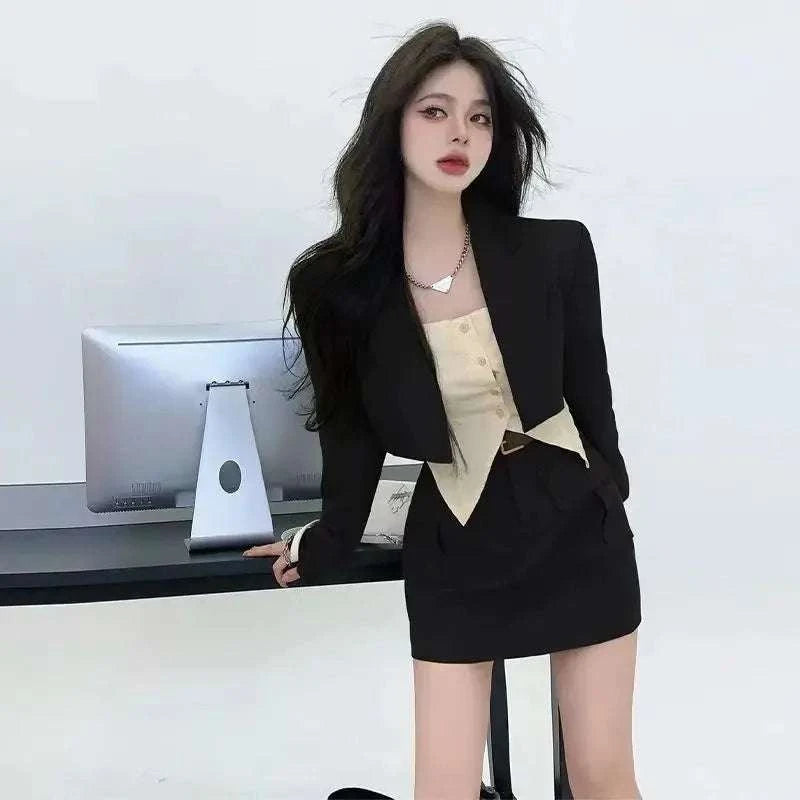 Female Outfits Sexy Skirt Long Sleeve Suits Women's Two Piece Set Mature Elegant Casual Clothing Trend 2025 Co Ord Stylish Full