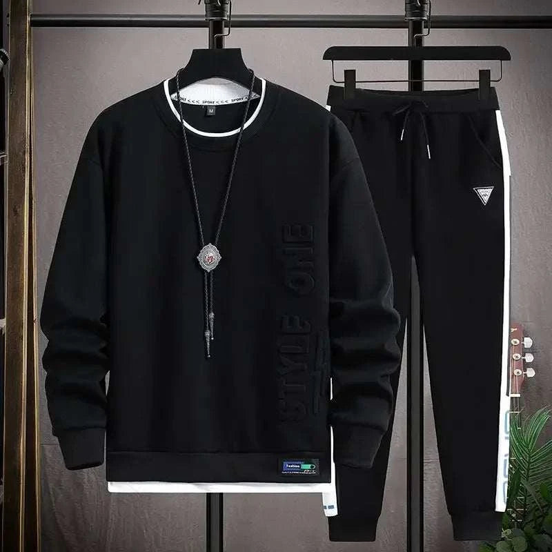 Clothes For Men Plain Male T Shirt White Pants Sets Alphabet Tracksuit Essential Top Offer Trend Popular Sports Suits Cool Kpop