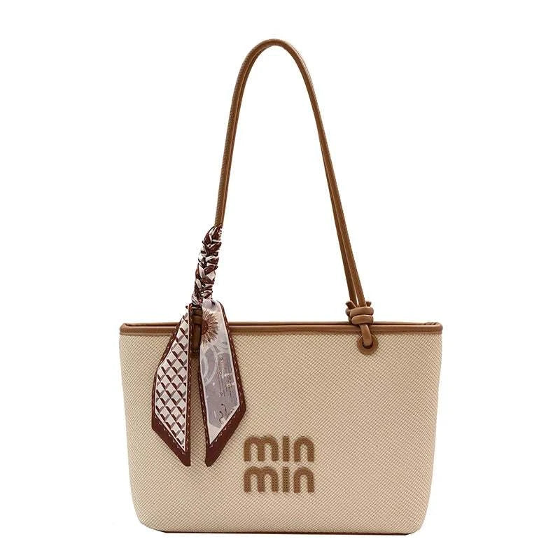 Stylish Tote Shopper Bag Minimalist Large Capacity Solid Color For Daily Shopping And Commuter