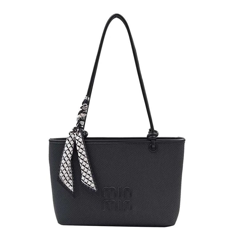 Stylish Tote Shopper Bag Minimalist Large Capacity Solid Color For Daily Shopping And Commuter