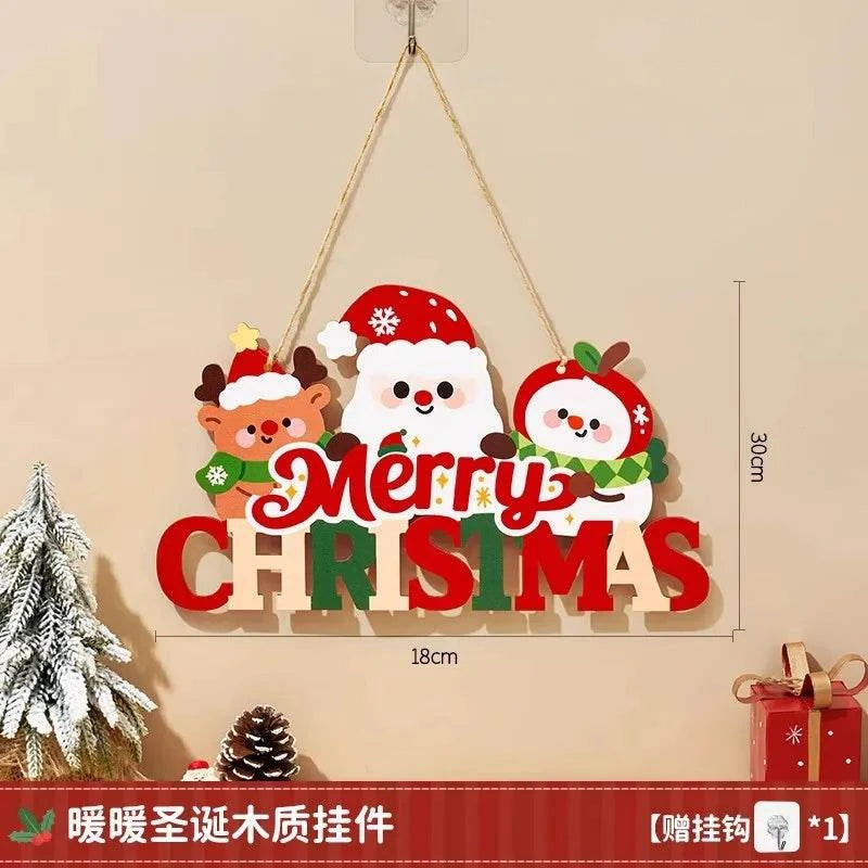 Christmas decorations, small ornaments, scene atmosphere decoration, Christmas tree hanging decorations, bedroom door ornaments