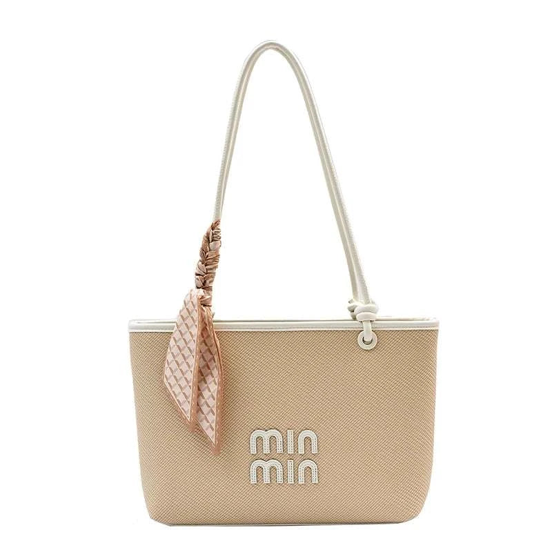 Stylish Tote Shopper Bag Minimalist Large Capacity Solid Color For Daily Shopping And Commuter