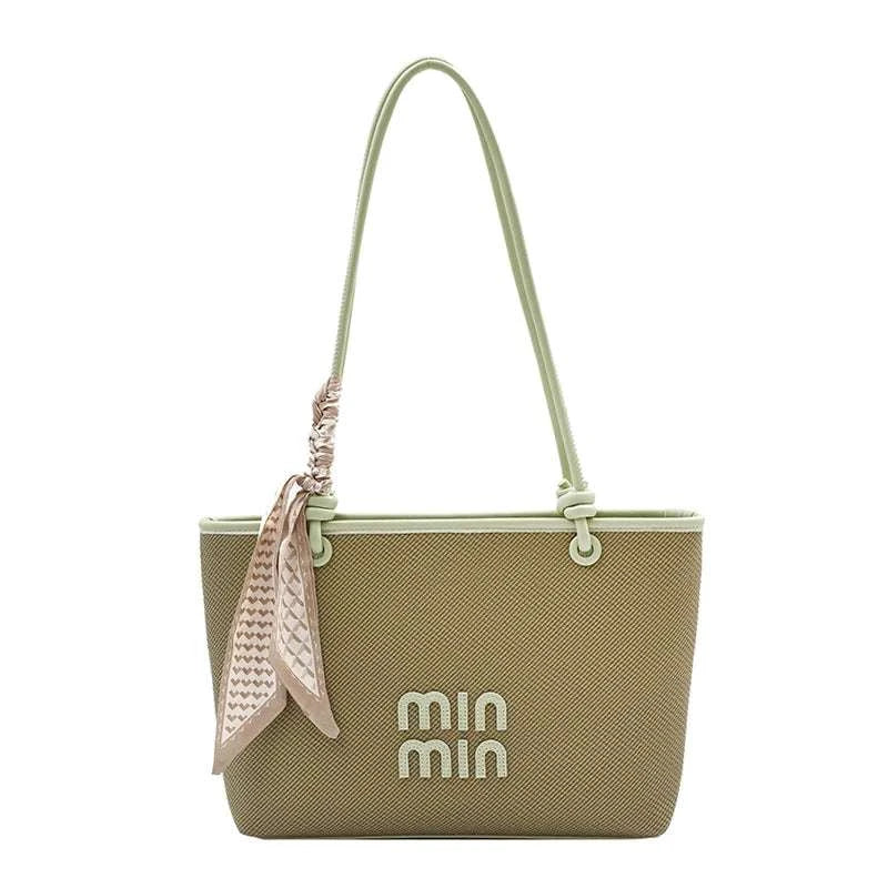 Stylish Tote Shopper Bag Minimalist Large Capacity Solid Color For Daily Shopping And Commuter