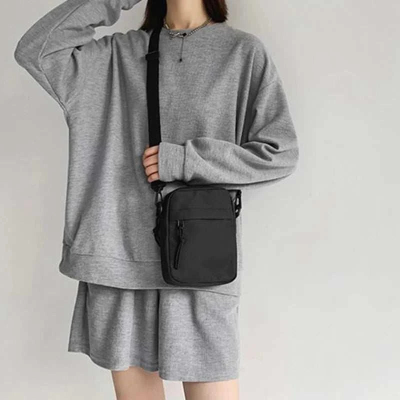 Men's and women's single-shoulder bags, crossbody bags, solid-colored single-shoulder small bags, lightweight mobile phone bags
