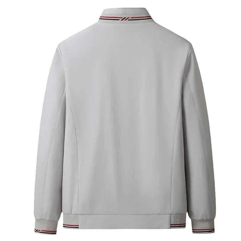 Mens Jacket Casual Fashionable, High Quality Stand Collar Light Outerwear Windproof Comfortable Slim Fit Coat for Walking Sports