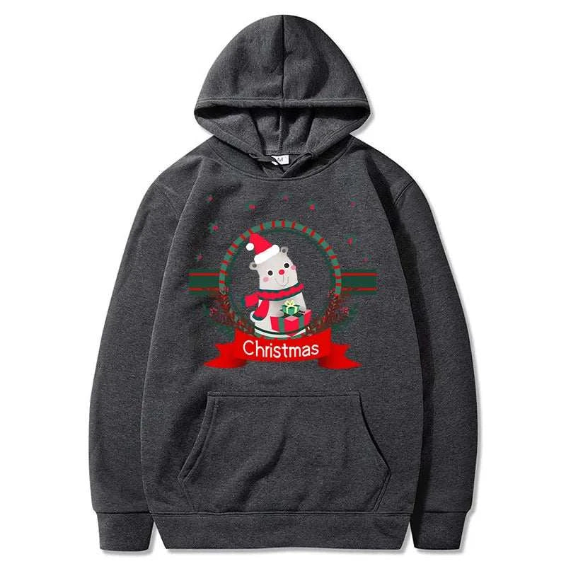 Men's and women's Christmas outfits, men's holiday casual hoodies, women's fashion hoodies, men's and women's party outfits