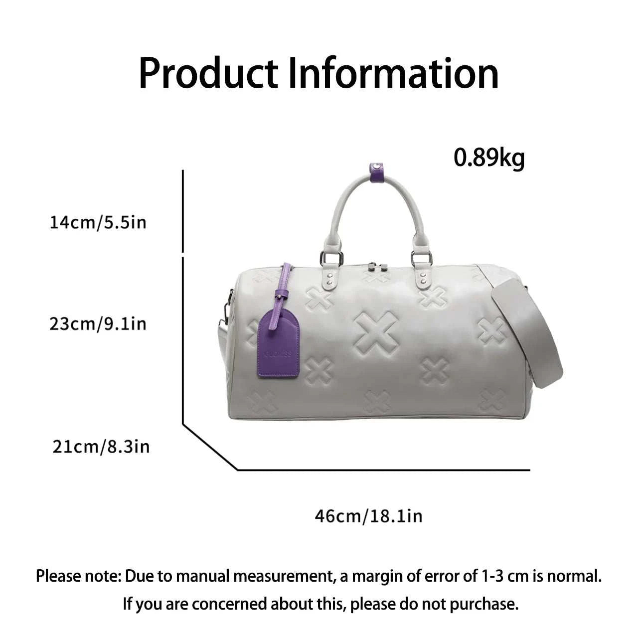 Stylish Women's Large Capacity Travel Shoulder Bag Durable PU Women's Personalized Fitness Tote Bag Dry/Wet Separation Handheld