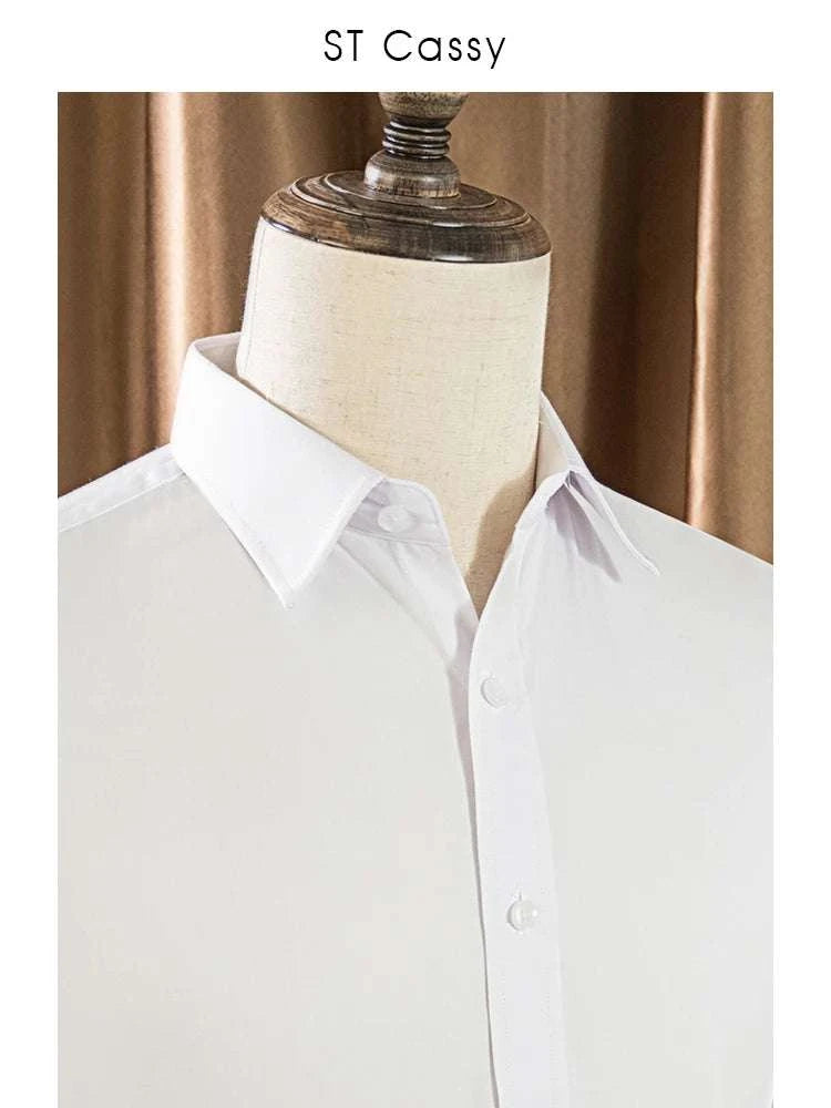 Mens Shirts Long Sleeve Dress Shirts For Slim Fit Camisa Social Business Blouse White Shirt Formal wedding suit groomsman shirt