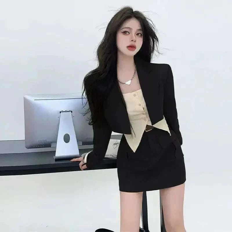 Female Outfits Sexy Skirt Long Sleeve Suits Women's Two Piece Set Mature Elegant Casual Clothing Trend 2025 Co Ord Stylish Full