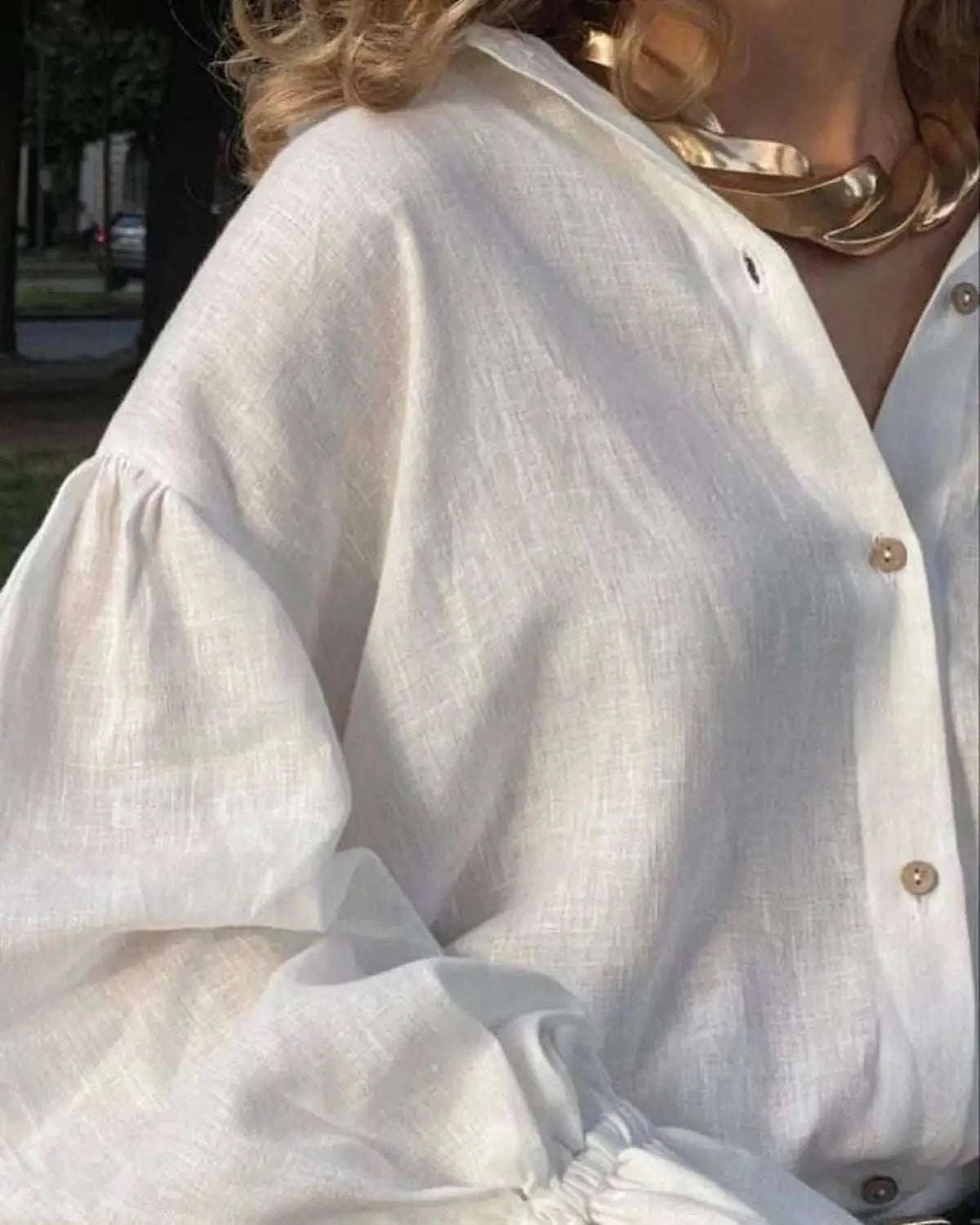 Women's Clothing 2025 Summer New Style Loose Oversized Lapel Lantern Sleeve Long Sleeved Shirt Women's Top