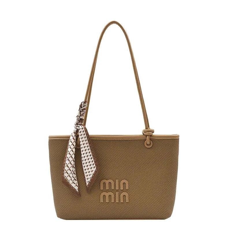 Stylish Tote Shopper Bag Minimalist Large Capacity Solid Color For Daily Shopping And Commuter