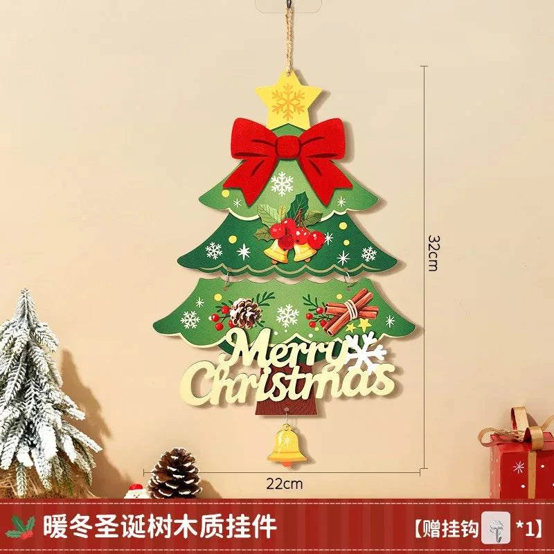Christmas decorations, small ornaments, scene atmosphere decoration, Christmas tree hanging decorations, bedroom door ornaments